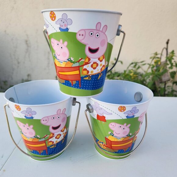 3X Peppa Pig Pail Buckets Party Bundle Party Favors Supplies Birthday Set of 3 - Picture 2 of 11